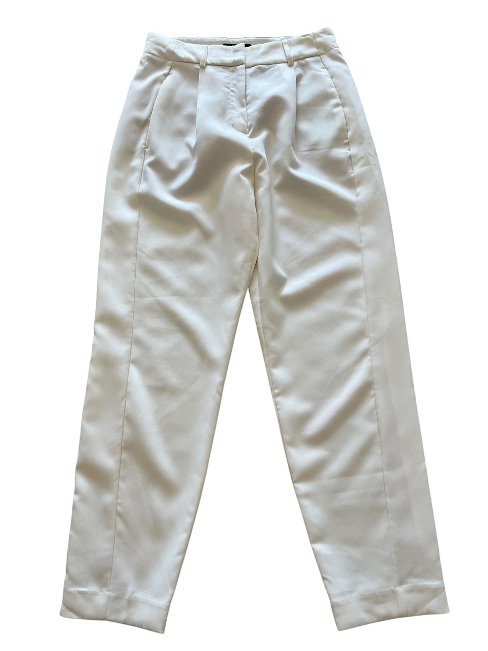 Express Cream High Rise Ankle Business Casual Nautical Preppy Trousers- 4